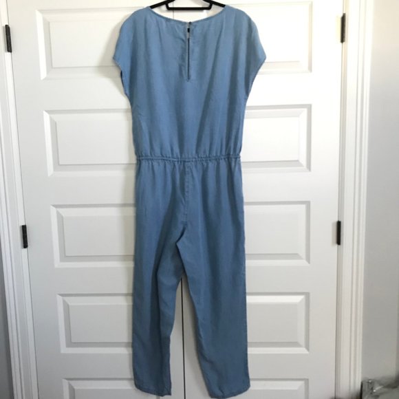 J CREW Chambray Relaxed Short Sleeve Romper Small - Picture 5 of 6